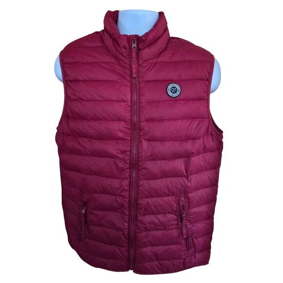 Abercrombie & Fitch Mens Red Puffer Vest winter warm ski boho see description - Picture 3 of 7